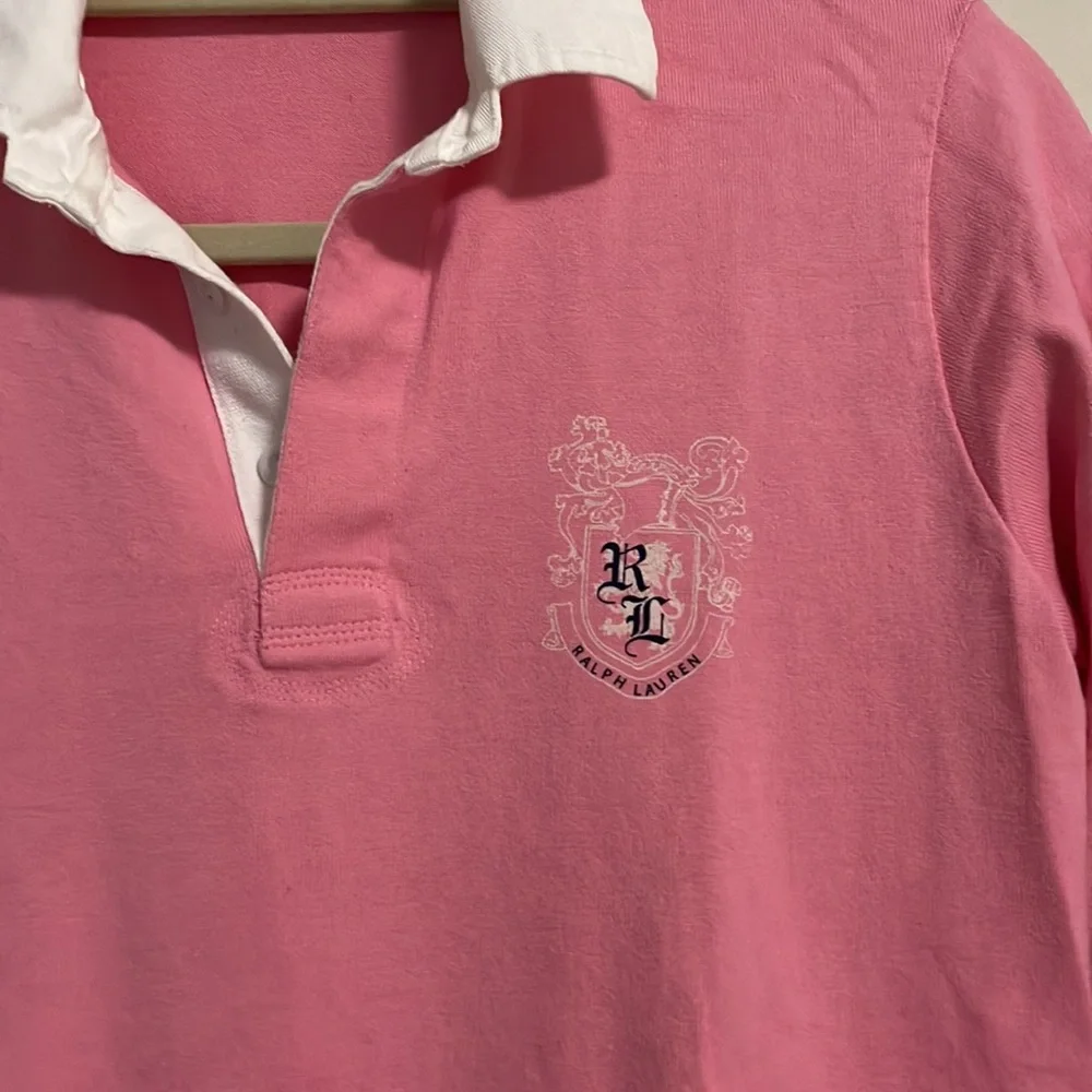 Ralph Lauren Pink and White Button Down Shirt SZ M